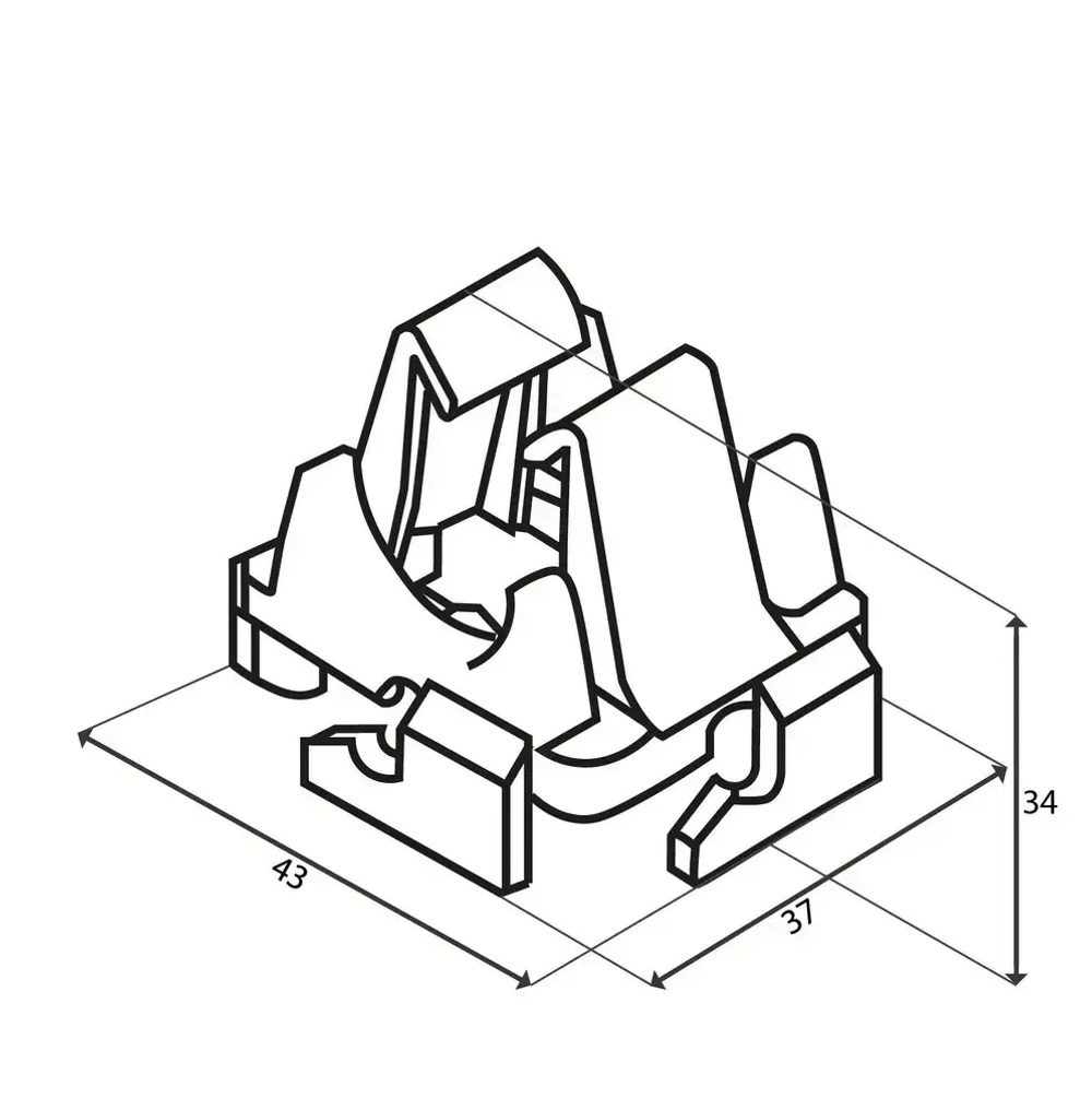 Клипса для теплого пола (50шт) поворотная для трубы D14/16/17/20мм на арматурной сетке, синяя, полипропилен