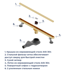 Душевой трап RGW SDR-51Gb (800)