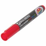 Маркер меловой "POP-ART" КРАСНЫЙ, 5 мм, сухостираемый, для гладких поверхностей, BRAUBERG, 151529