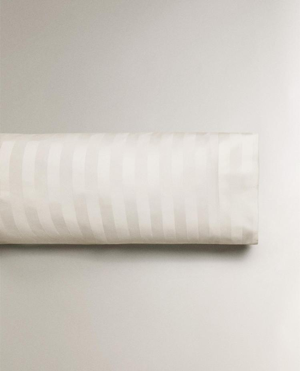 ZARA HOME НАВОЛОЧКА ИЗ САТИНА В ПОЛОСКУ (500 НИТЕЙ), БЕЖЕВЫЙ