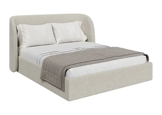 Кровать двуспальная Classic 160 см (молочный, букле)