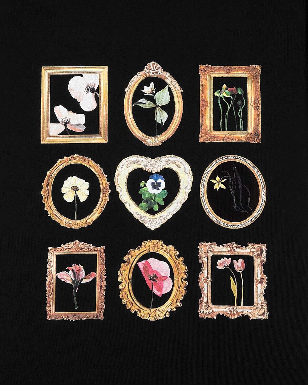 Футболка Bruler d'Amour x Madina Belikova Flowers черная