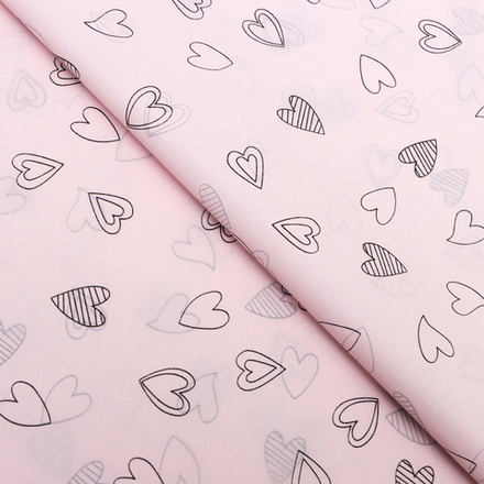 Бумага упаковочная тишью, «Сердечки», 50 см × 70 см 17 грамм, розовая, 9942650