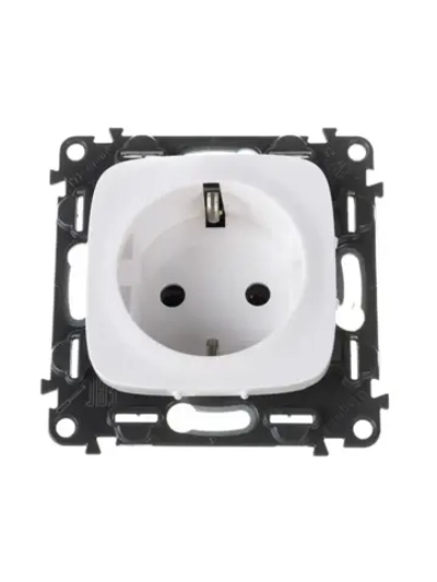 Розетка 1-я с заземлением винт.зажим Legrand Allure белая