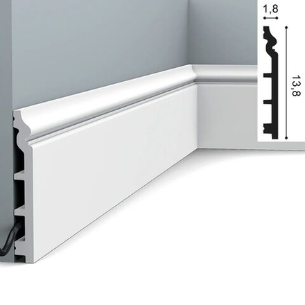 SX118 ПЛИНТУС ORAC DECOR AXXENT/ОРАК ДЕКОР АКЦЕНТ ИЗ ДЮРОПОЛИМЕРА ПОД ПОКРАСКУ 138X18