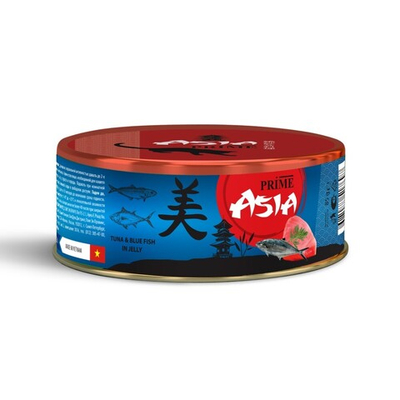 Prime Asia 85 г - консервы для кошек с тунцом и голубой рыбой (желе)