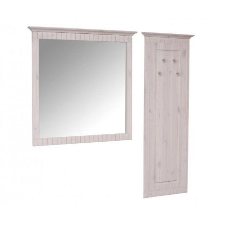 Вешалка настенная, 47х125, Неаполь, для одежды, в прихожую, из массива дерева, белый, 2 шт., Dipriz