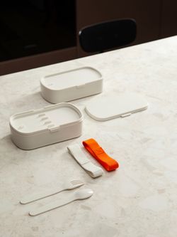 Ланч-бокс с приборами Food Time, 1 л, молочный