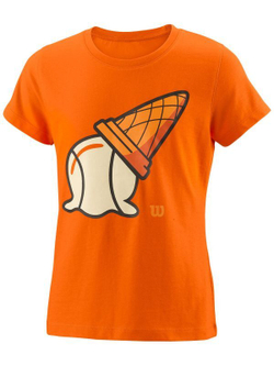 Футболка для девочки теннисная Wilson Inverted Cone Tech Tee G - sunrise orange