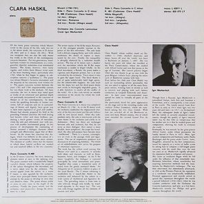 Clara Haskil, Orchestre Des Concerts Lamoureux, Igor Markevitch /Mozart: Klavierkonzert D-Moll KV 466, Klavierkonzert C-Moll KV 491(LP)