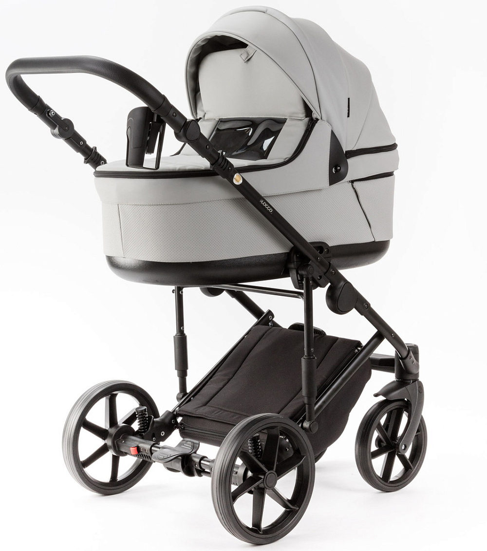 Детская коляска Adamex Locco Light Deluxe 2 в 1 LL-SA03 (СВ.СЕРАЯ КОЖА)