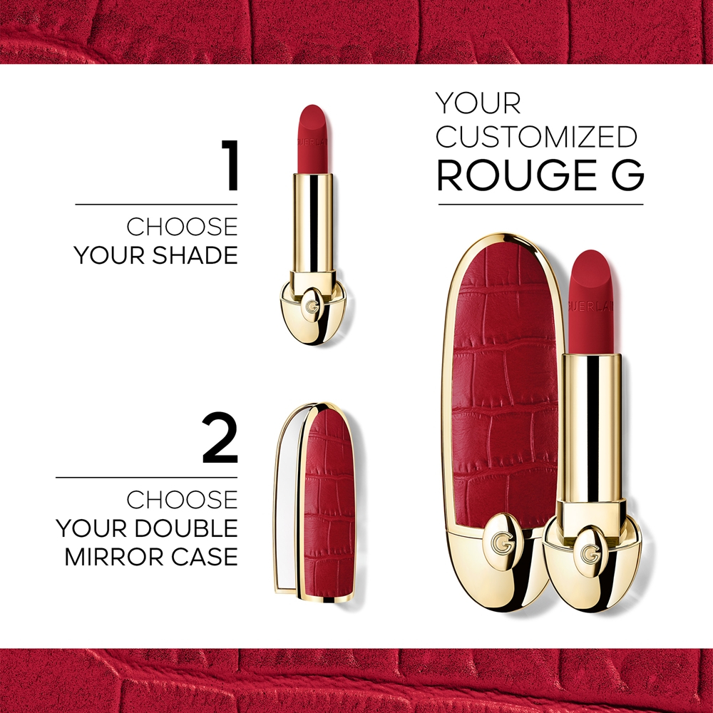 GUERLAIN Rouge G - Роскошная помада оттенок 775 Le Rouge Bordeaux Velvet, 3 g