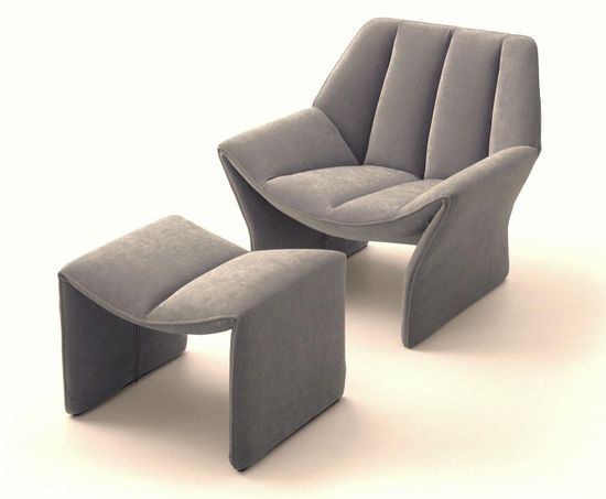 Кресло с оттоманкой Hirundo велюр