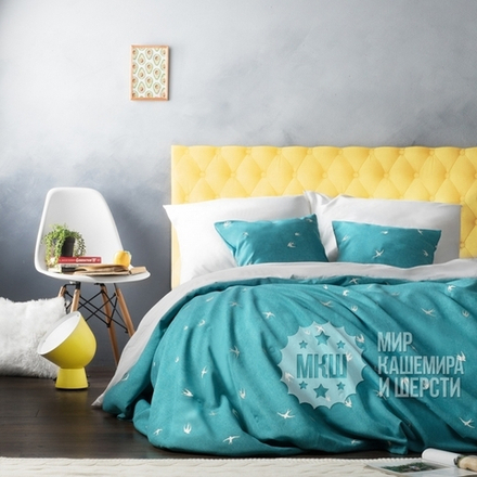 Покрывало для спальни с вышивкой ПРАЙМ (арт. BL02-245-04) - бирюзовое