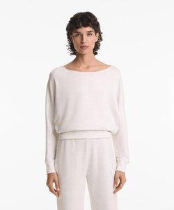 Oysho Толстовка укороченная с перекрещивающейся спинкой и модалом, меланж