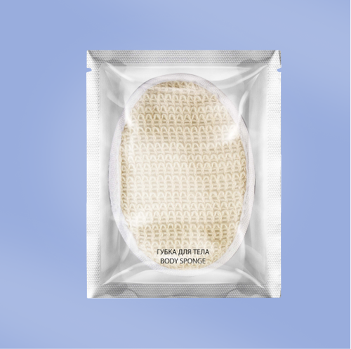 Губка мочалка для тела (50 шт.) массажная одноразовая в метал. пакете