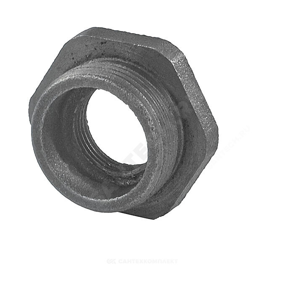 Заглушка (пробка) проходная 1 1/4"x3/4" правая резьба для чугунных радиаторов QLCX