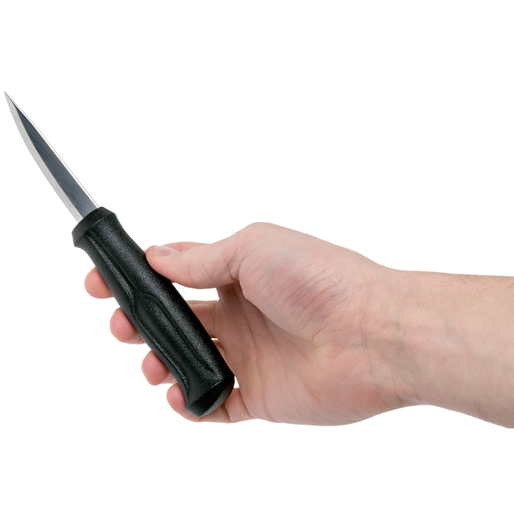 Нож Morakniv Wood Carving Basic, нержавеющая сталь, цвет рукоятки черный