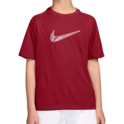 Детская теннисная футболка Nike Boys Dri-Fit Multi Short Sleeve - tough red/white
