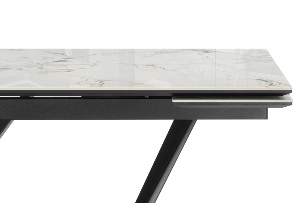 Керамический стол Woodville Бор 180(240)x90 cold jade, черный