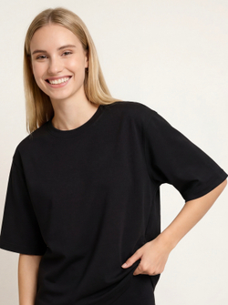 Футболка женская черная оверсайз для парикмахера