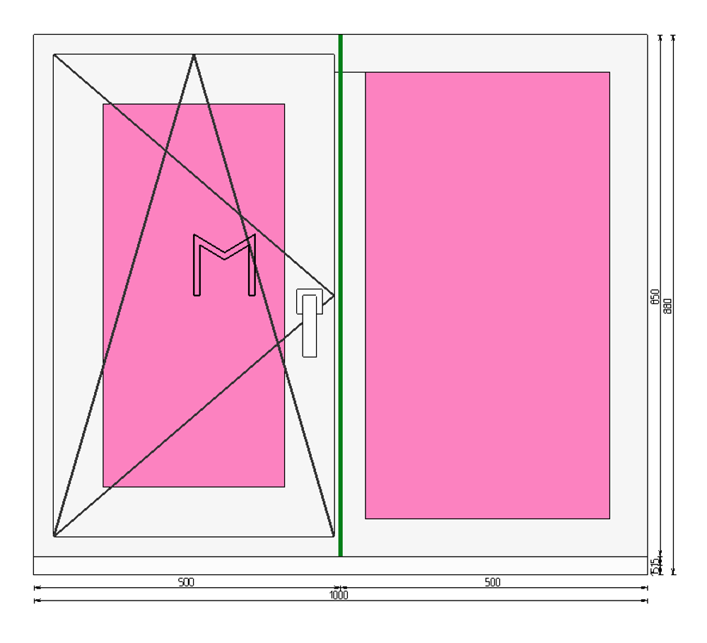 Пластиковое окно 850 х 1000 ТермА Эко + Москитная сетка