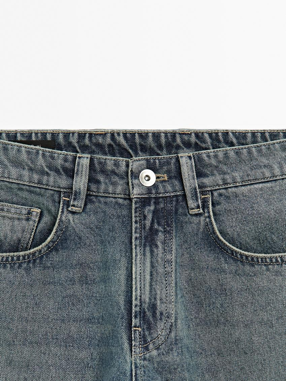 Massimo Dutti Зауженные джинсы из хлопка, индиго