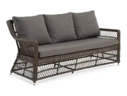 "Гранд Латте" диван трехместный из искусственного ротанга, цвет коричневый