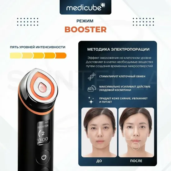 Medicube Age R Booster Pro Микротоковый массажер для лица электрический , черный.