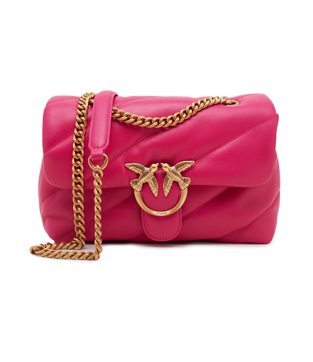 Кожаная сумка-мессенджер love puff classic Pinko - фуксия(100038 A0F2)