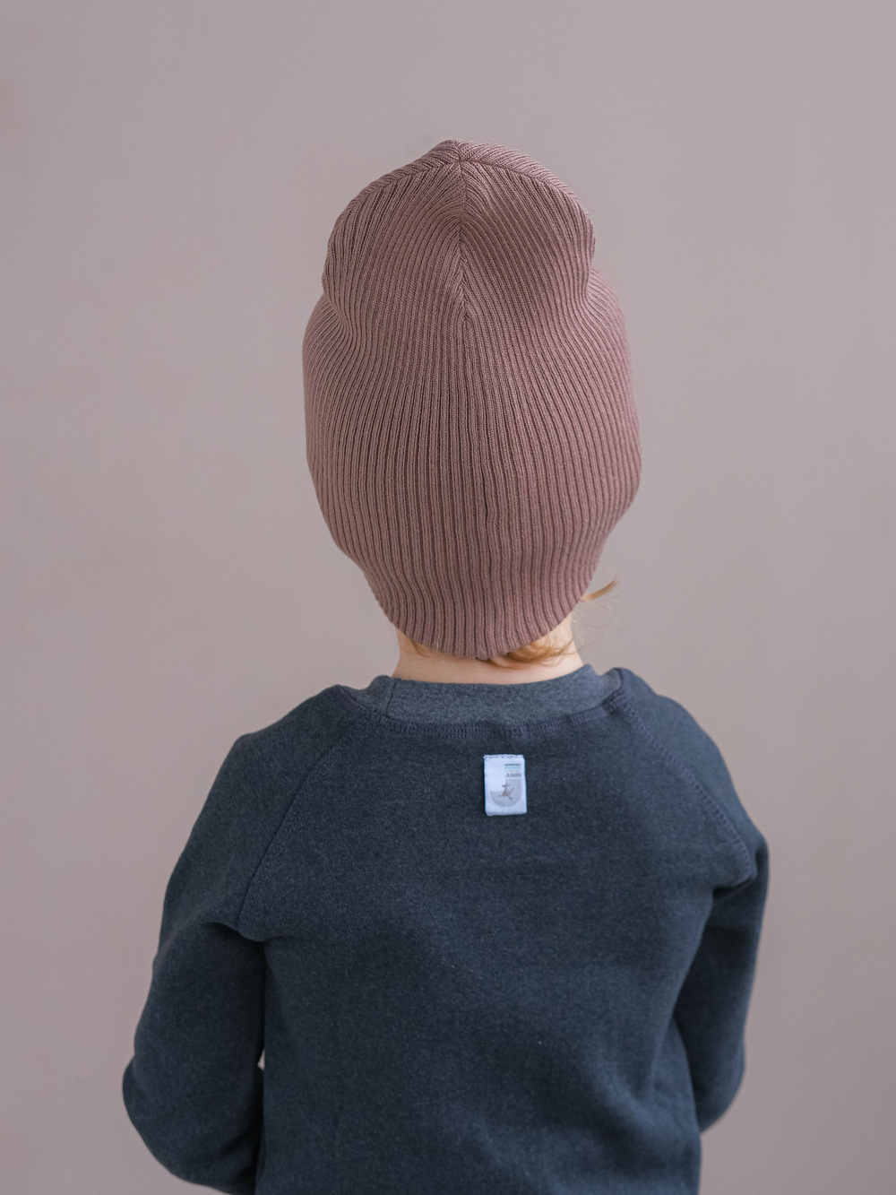 Шапка вязаная хлопковая ТВИНС(Какао, сандал)