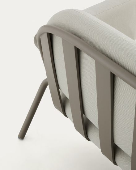 Уличный 2-х местный диван Joncols из алюминия цвета таупе, 164 см