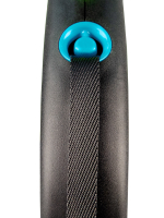 Поводок-рулетка Flexi Black Design S. Трос 5 м. для собак до 12 кг. Синий