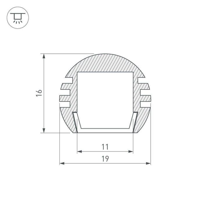 Профиль Arlight PDS-R-2000 ANOD 012093