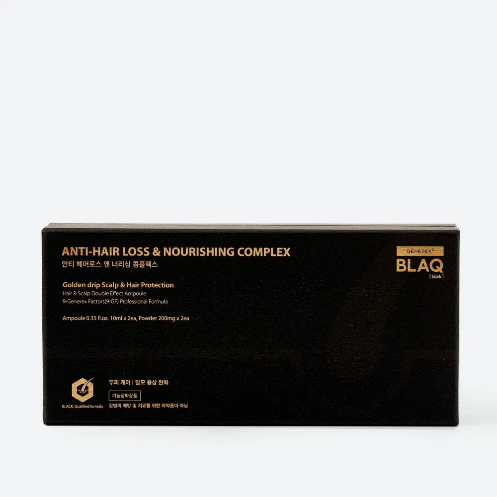 GENEREX Интенсивные ампулы против выпадения волос с 9 факторами роста Anti-Hair Loss & Nourishing Complex  10 мл*2