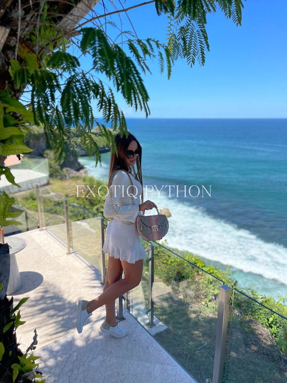 Сумка из питона нежно-розовая с золотым напылением BG-485