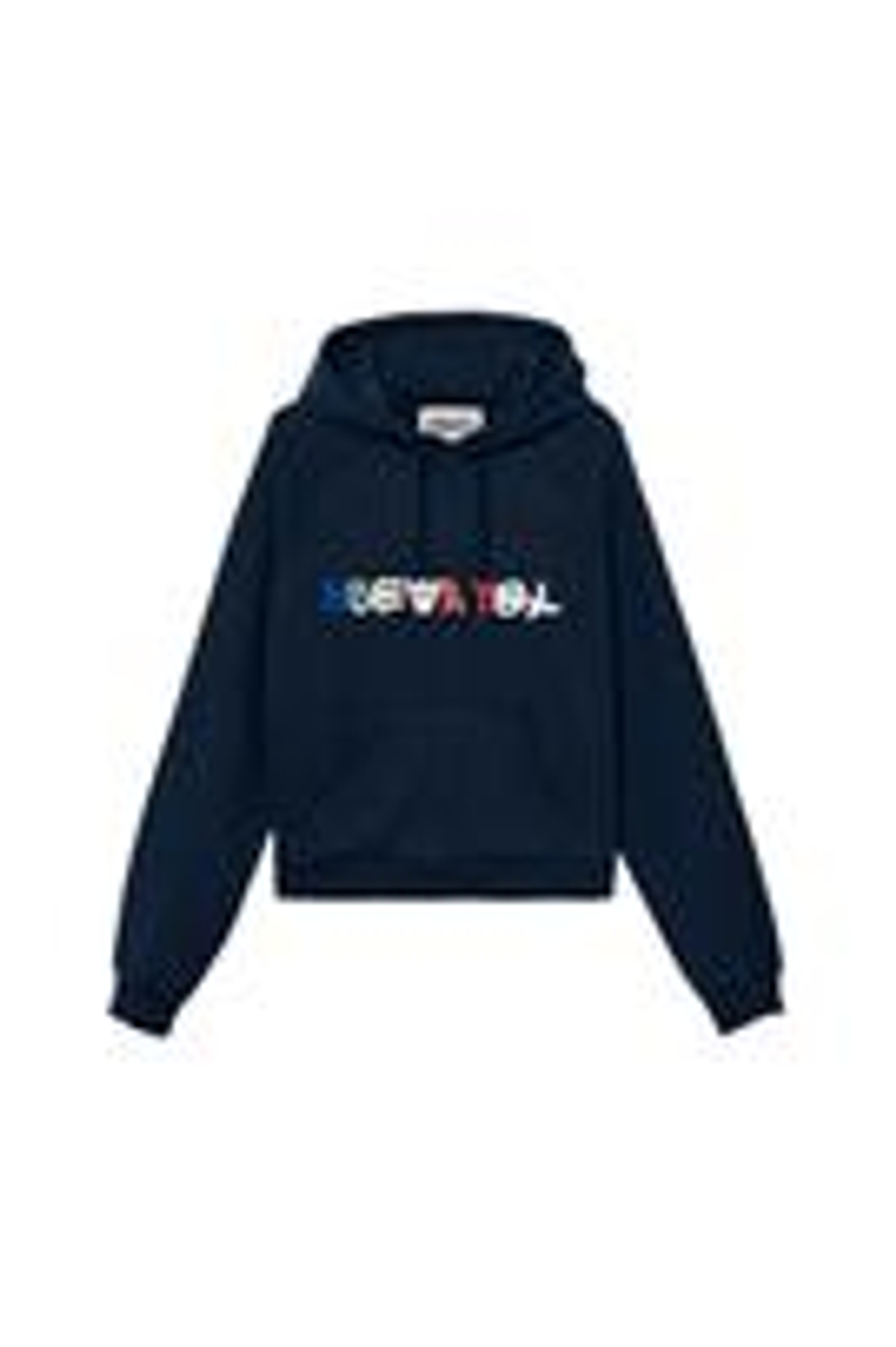 ZARA X BENITO ANTONIO ТОЛСТОВКА С КАПЮШОНОМ И НАШИВКОЙ, СИНИЙ