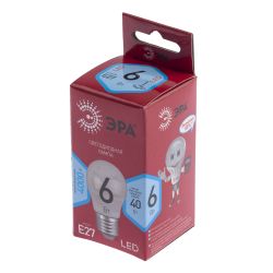 Лампочка светодиодная ЭРА RED LINE LED P45-6W-840-E27 R E27 / Е27 6Вт шар нейтральный белый свет | Лампы cветодиодные Шар (G/P)