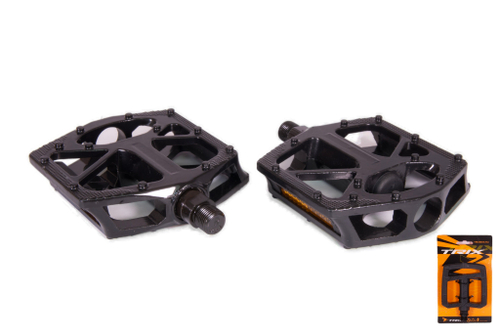 Педали TRIX PLATFORM алюминиевые, 112x111мм, резьба 9/16", с шипами, черные