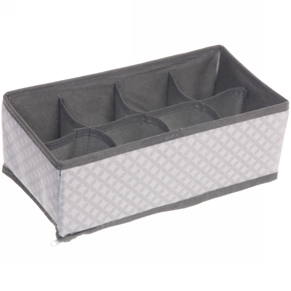 Кофр - органайзер для хранения вещей «ЭКЛАТТ», цвет пыльно - серый, 8 отделений, 29*14*10см