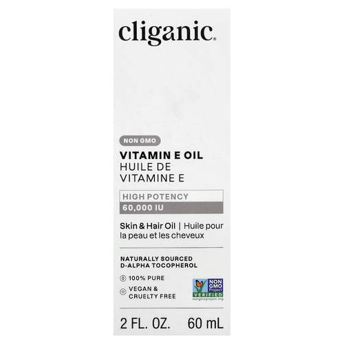Cliganic, на 100% чистое масло с витамином Е, 60 000 МЕ, 60 мл (2 жидк. унции)