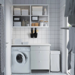 Комбинация для ванной - IKEA ENHET, 121.5х63.5х222 см, белый, ЭНХЕТ ИКЕА