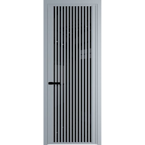 Алюминиевая дверь 3AGP серебро стекло чёрный триплекс