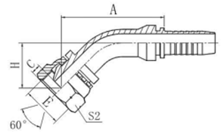 Фитинг для рвд DN 12 BSP (Г) 3/4 (45) POWERMASTER