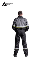 Костюм мужской летний «ЮЖНАЯ ШИРОТА» (куртка+брюки) цв.черный/серый