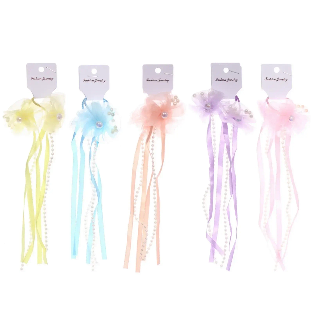 Резинки для волос детские 2шт «КОНФЕТКИ», цветочки, микс 5 цветов, d-3см/20