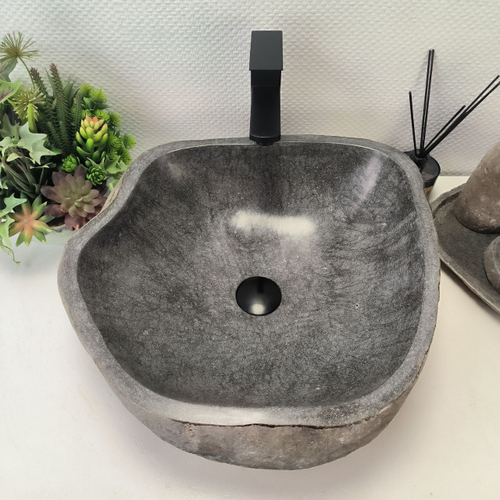 Раковина из речного камня RS-63655 (48*46*15) 0123
