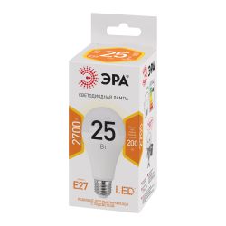 Лампа светодиодная ЭРА STD LED A65-25W-827-E27 25Вт груша теплый белый свет Е27 | Лампы cветодиодные Груша (A)