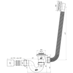 Обвязка на ванну 1 1/2*40 с вып Click-Clack EC155BL с гофрой 40*50 ЧЕРНЫЙ АНИ пласт