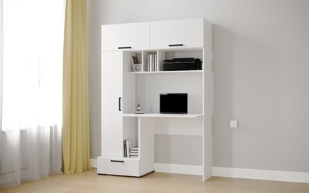 Стол компьютерный Квартет-11 (Ф) (1850*1316*600) белый